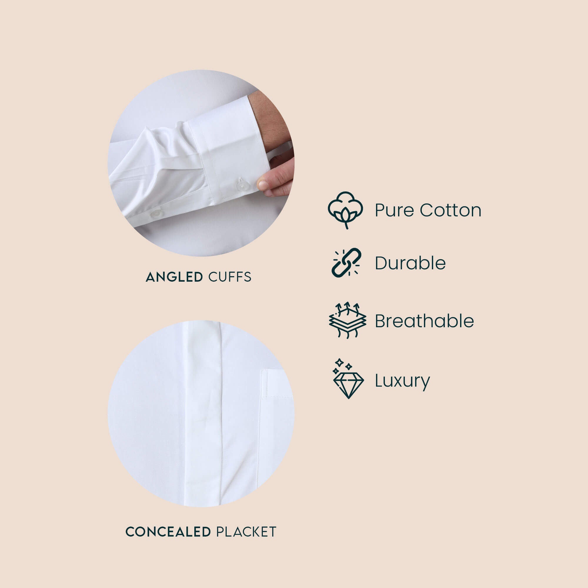 Bennet White With Concealed Placket