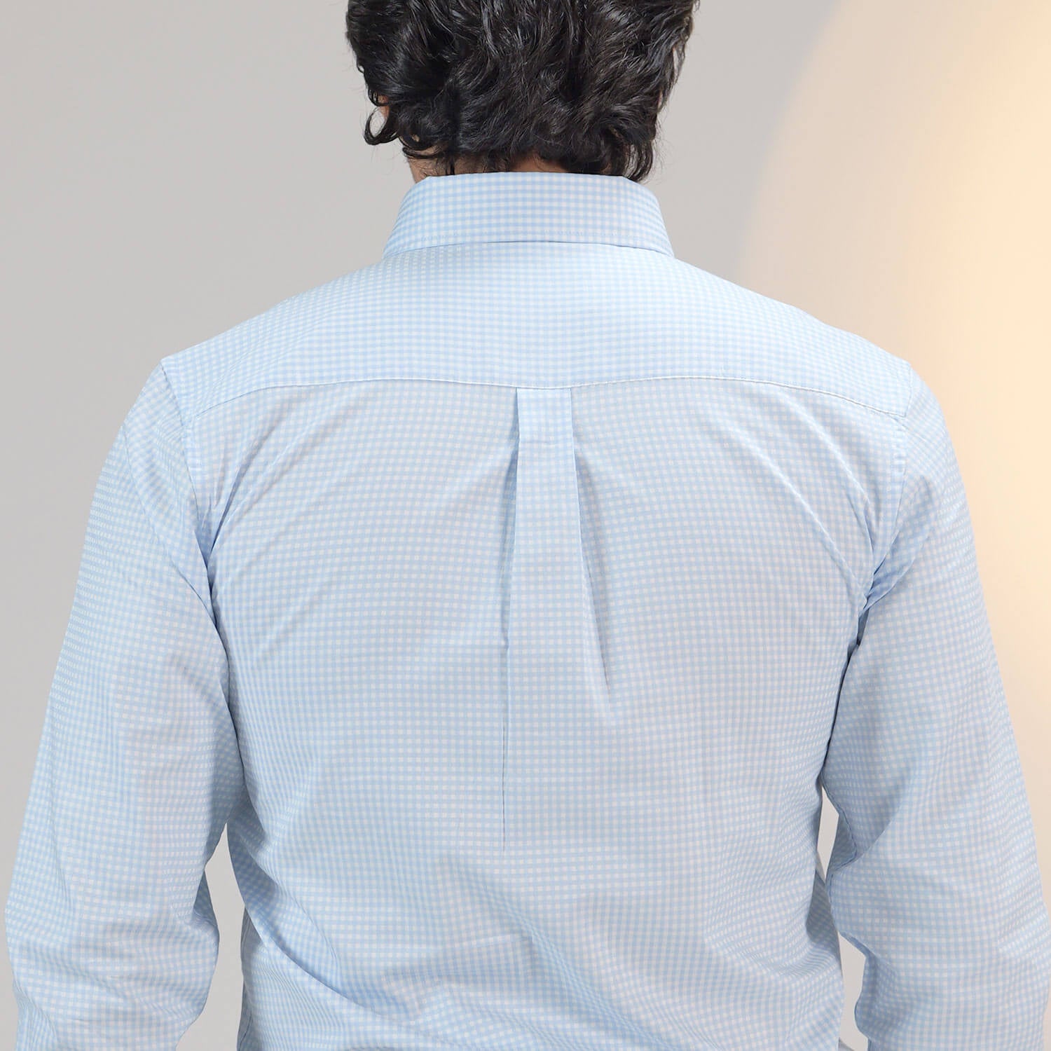 Gingham 2 Ply Check Shirt In Cloud Blue