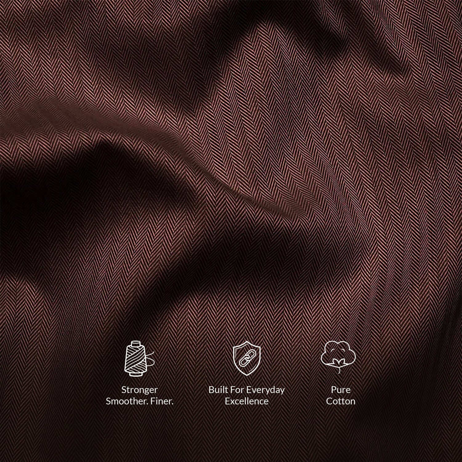 Imperial Herringbone 2 Ply Giza Shirt In Ash Brown