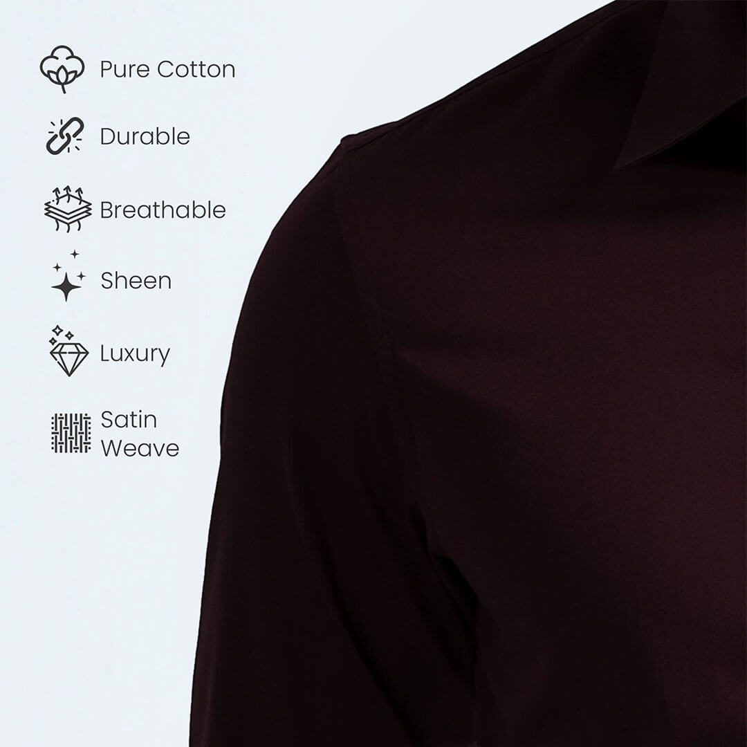 Cambridge Giza Cotton Shirt In Burgundy