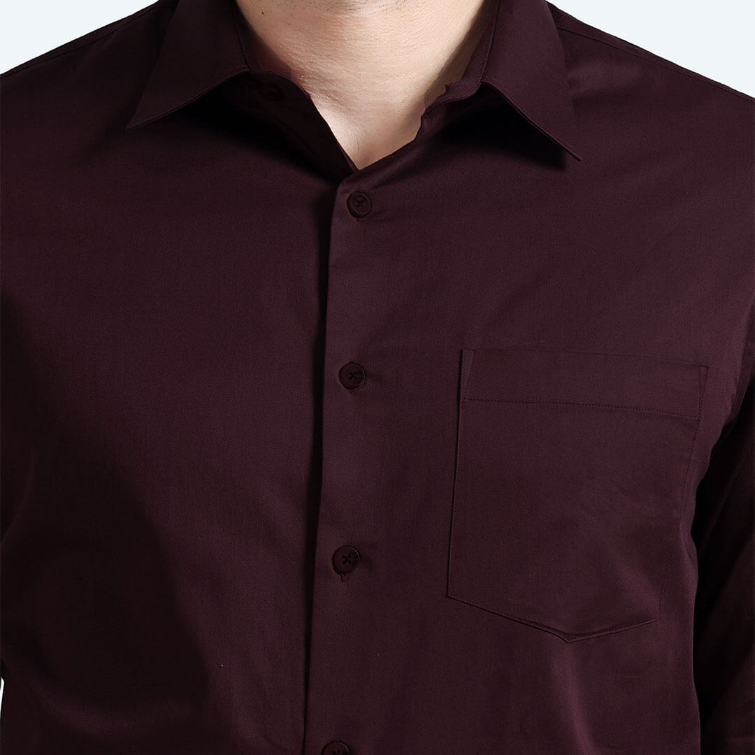 Cambridge Giza Cotton Shirt In Burgundy