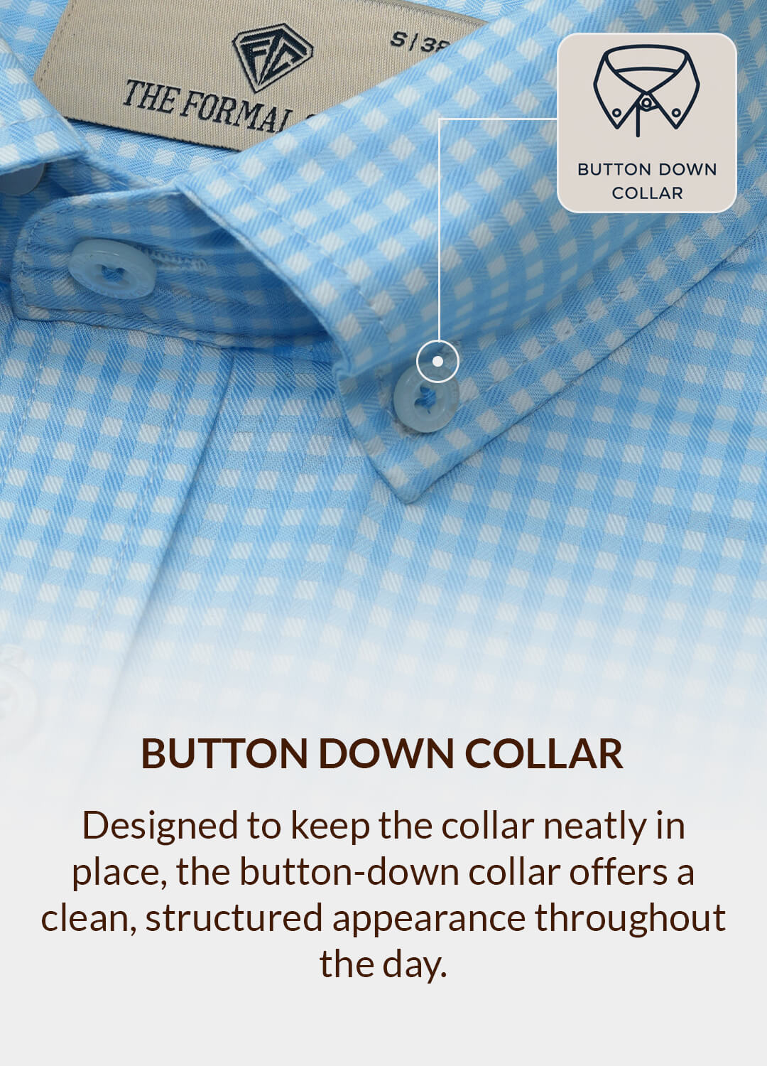 Gingham 2 Ply Check Shirt In Cloud Blue