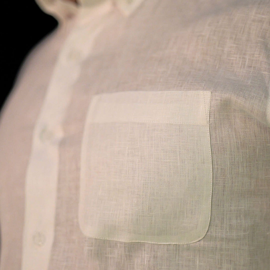 Cedar Pure Linen Full Sleeves Shirt in Snow