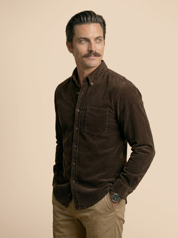 Cruise Corduroy Shirt In Chestnut