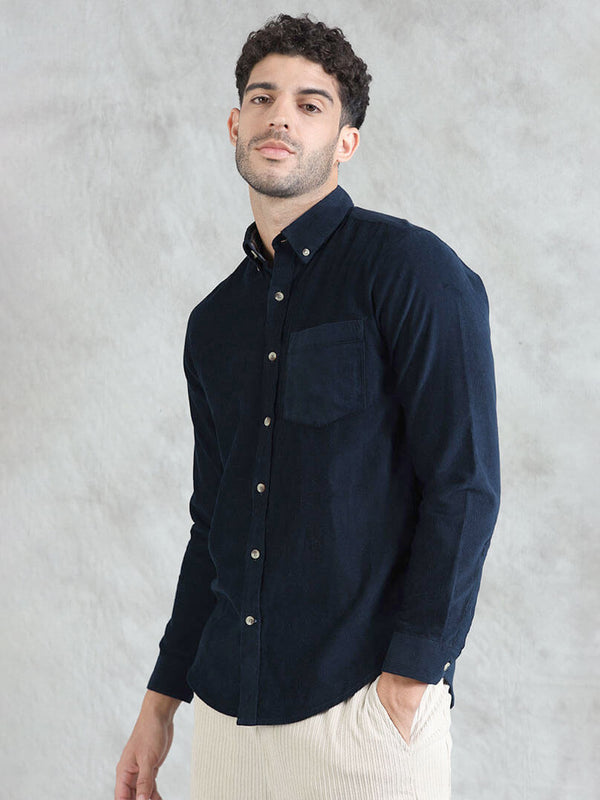 Cruise Corduroy Shirt In Navy Saphire