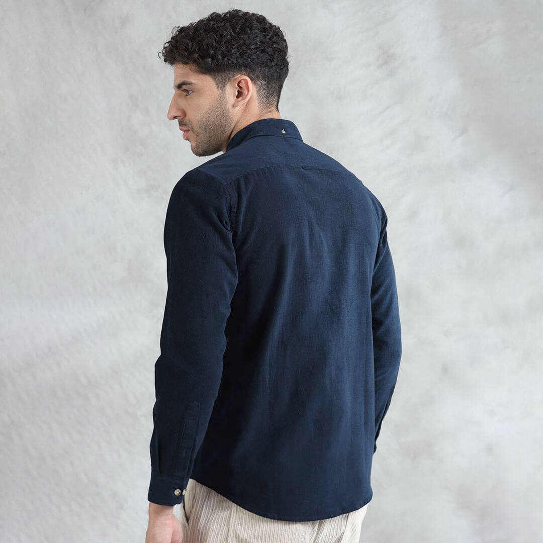 Cruise Corduroy Shirt In Navy Saphire