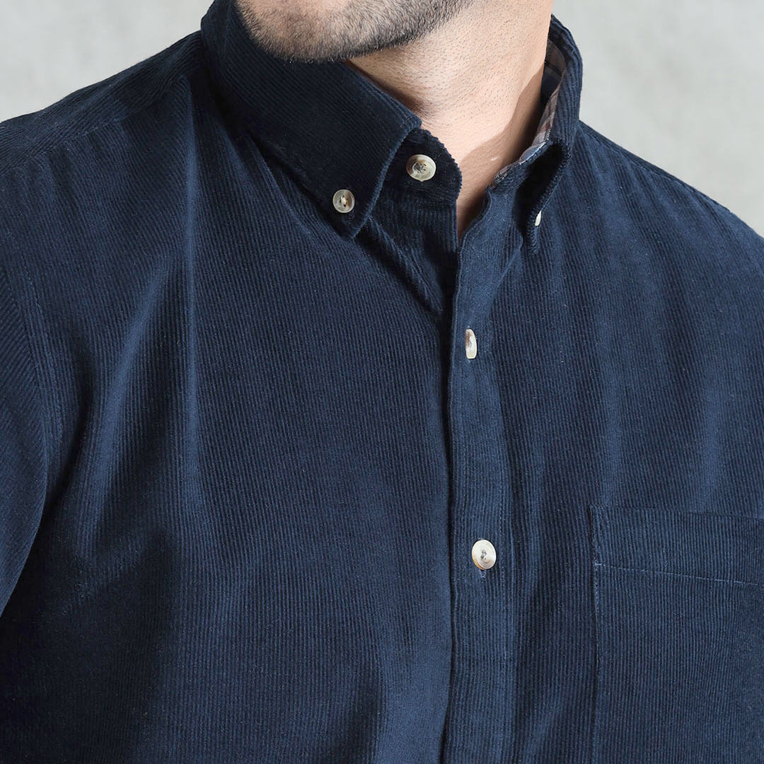 Cruise Corduroy Shirt In Navy Saphire