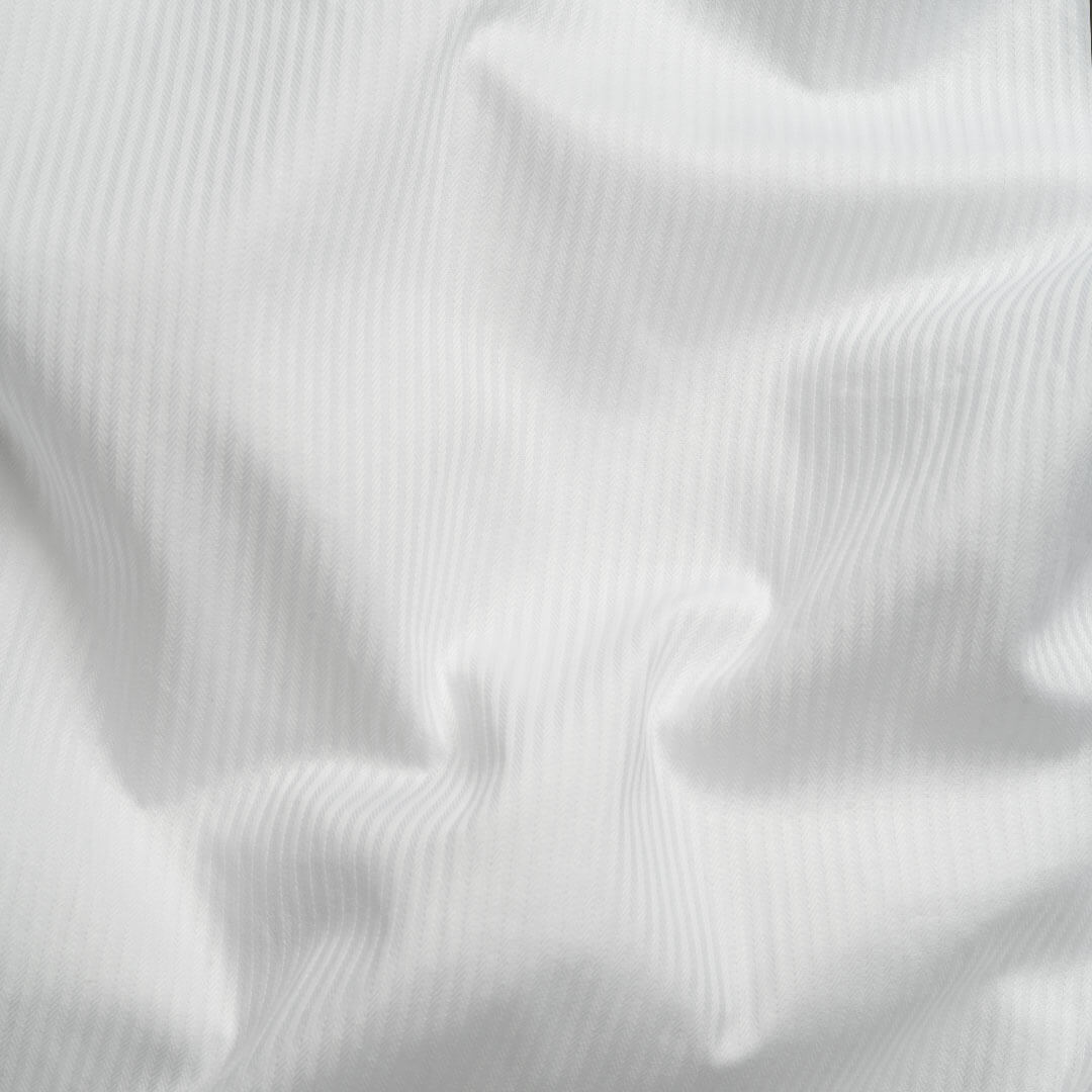 Crest Self Stripe 2 Ply Giza Shirt in Cloud White