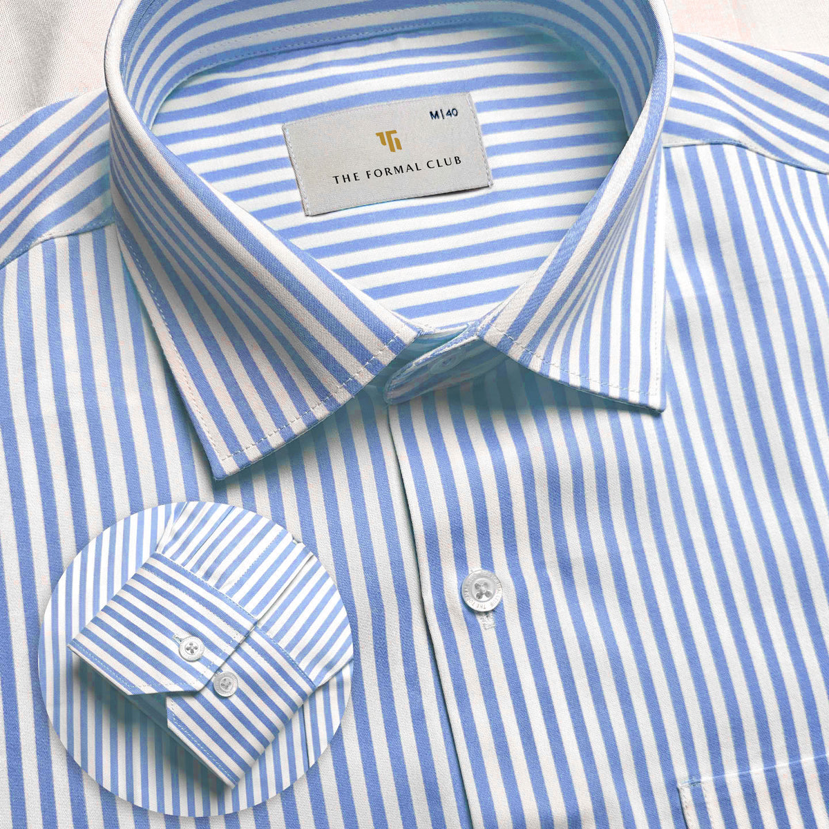 Boardroom Bengal Stripes Shirt In Candy Blue