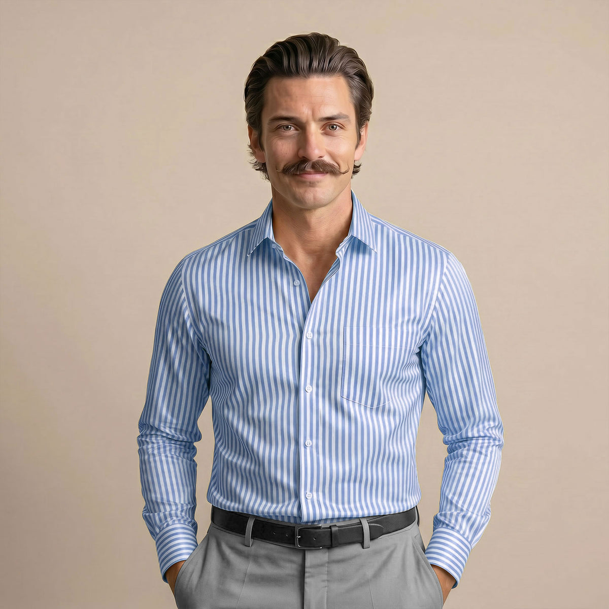 Boardroom Bengal Stripes Shirt In Candy Blue