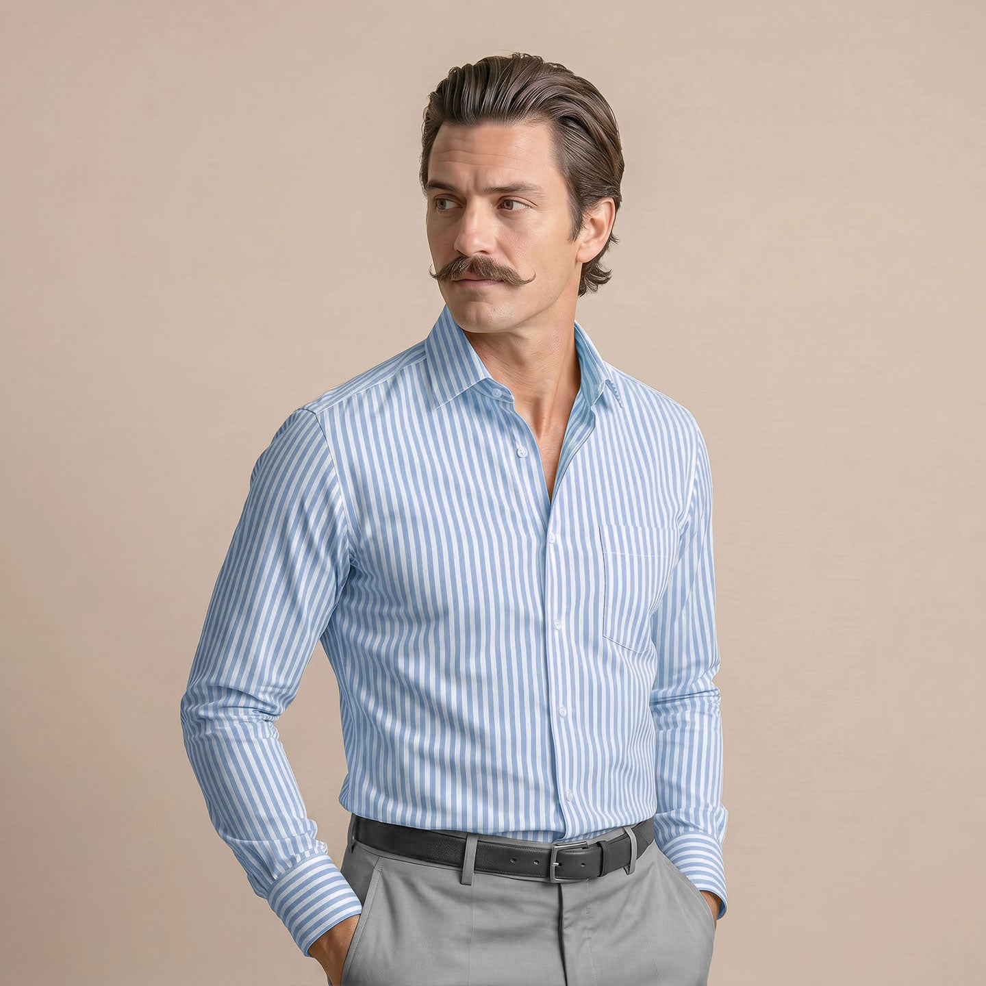 Boardroom Bengal Stripes Shirt In Candy Blue