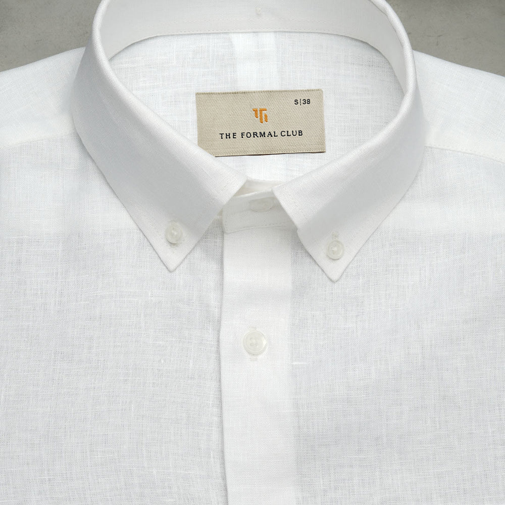 Cedar Pure Linen Full Sleeves Shirt in Snow