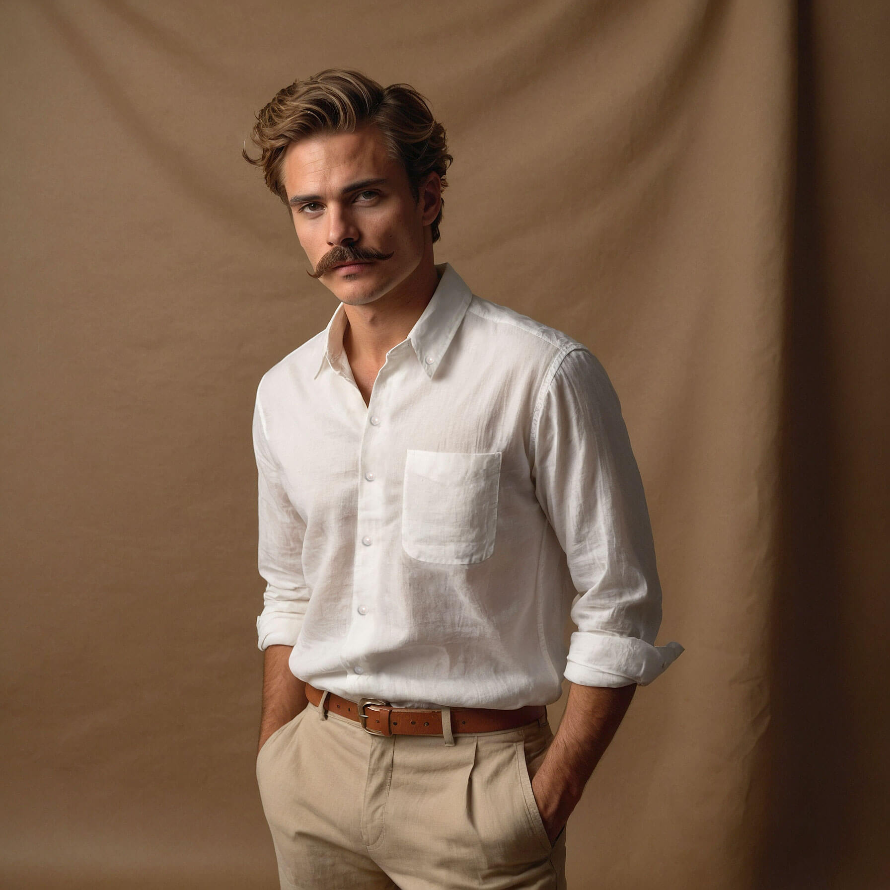 Cedar Pure Linen Full Sleeves Shirt in Snow