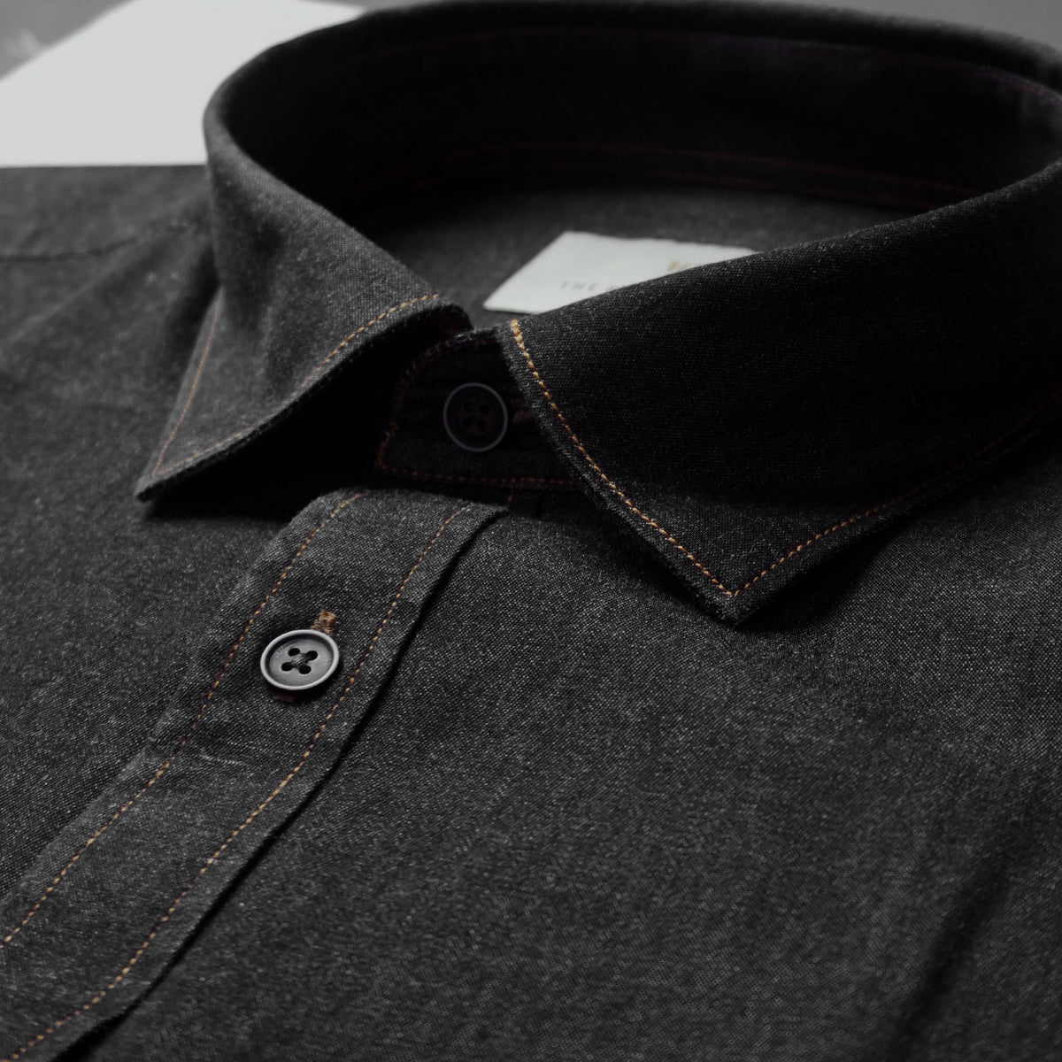 The Legend Denim Mens Shirt In Charcoal