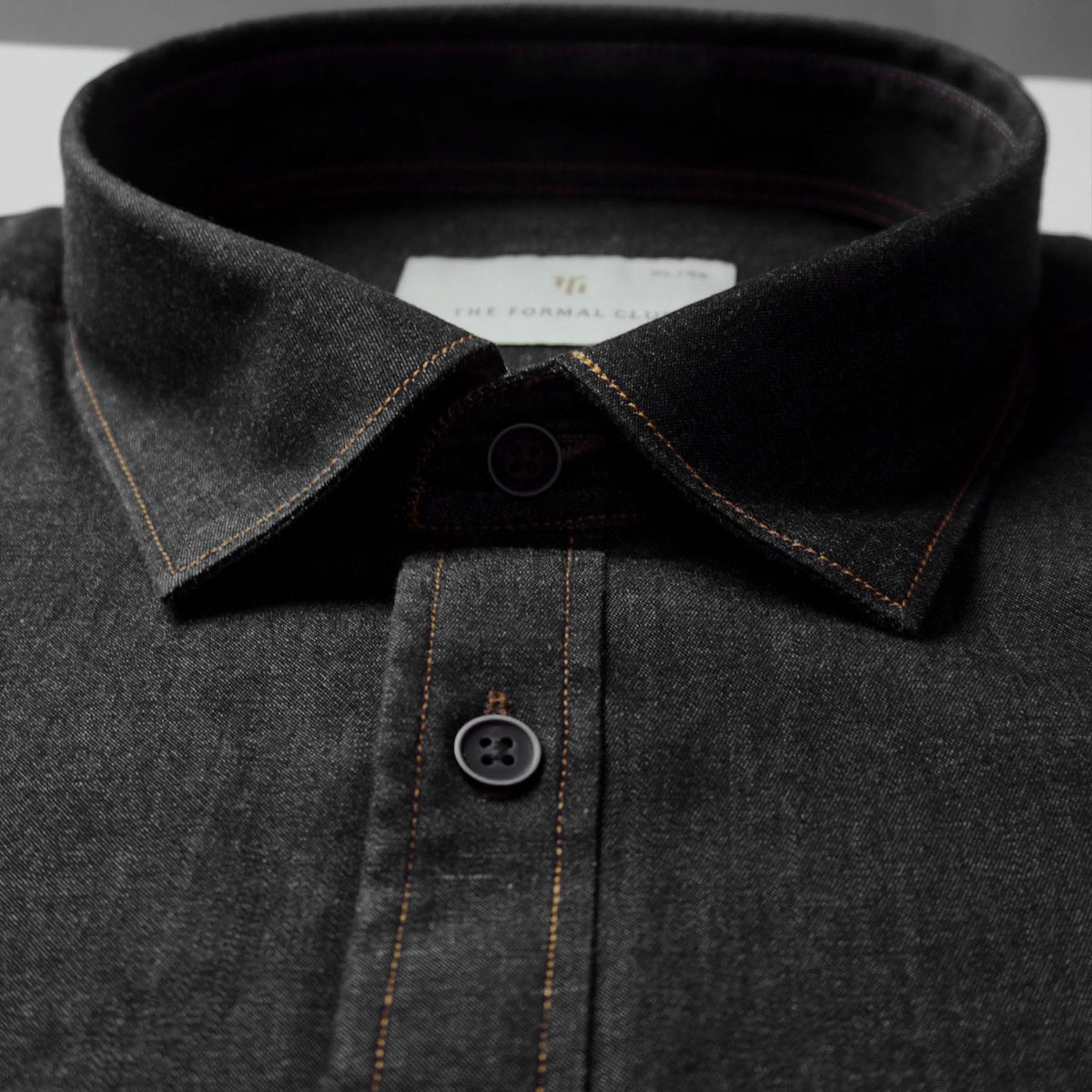 The Legend Denim Mens Shirt In Charcoal