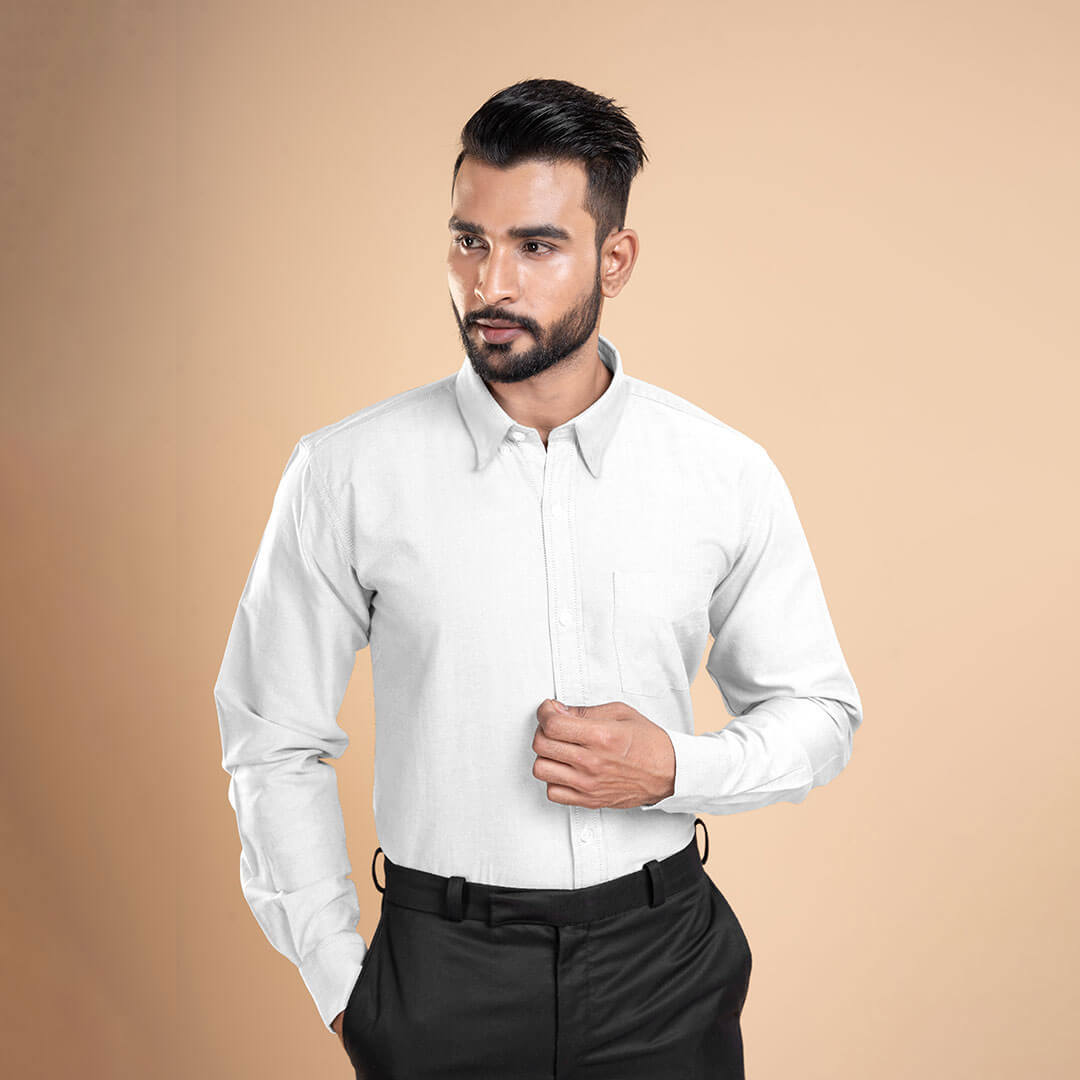 Regal Oxford Solid shirt in Cloud White