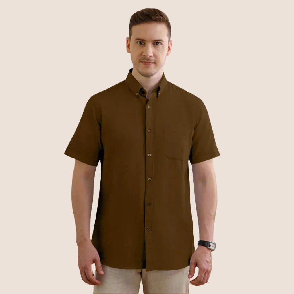 Buy Men's Breeze Linen Shirt In Cocoa Online
