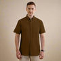 Breeze Linen Half Sleeves Shirt in Cocoa