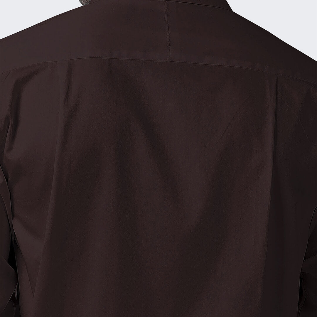 French Cuff Giza Cotton Shirt In Coffee