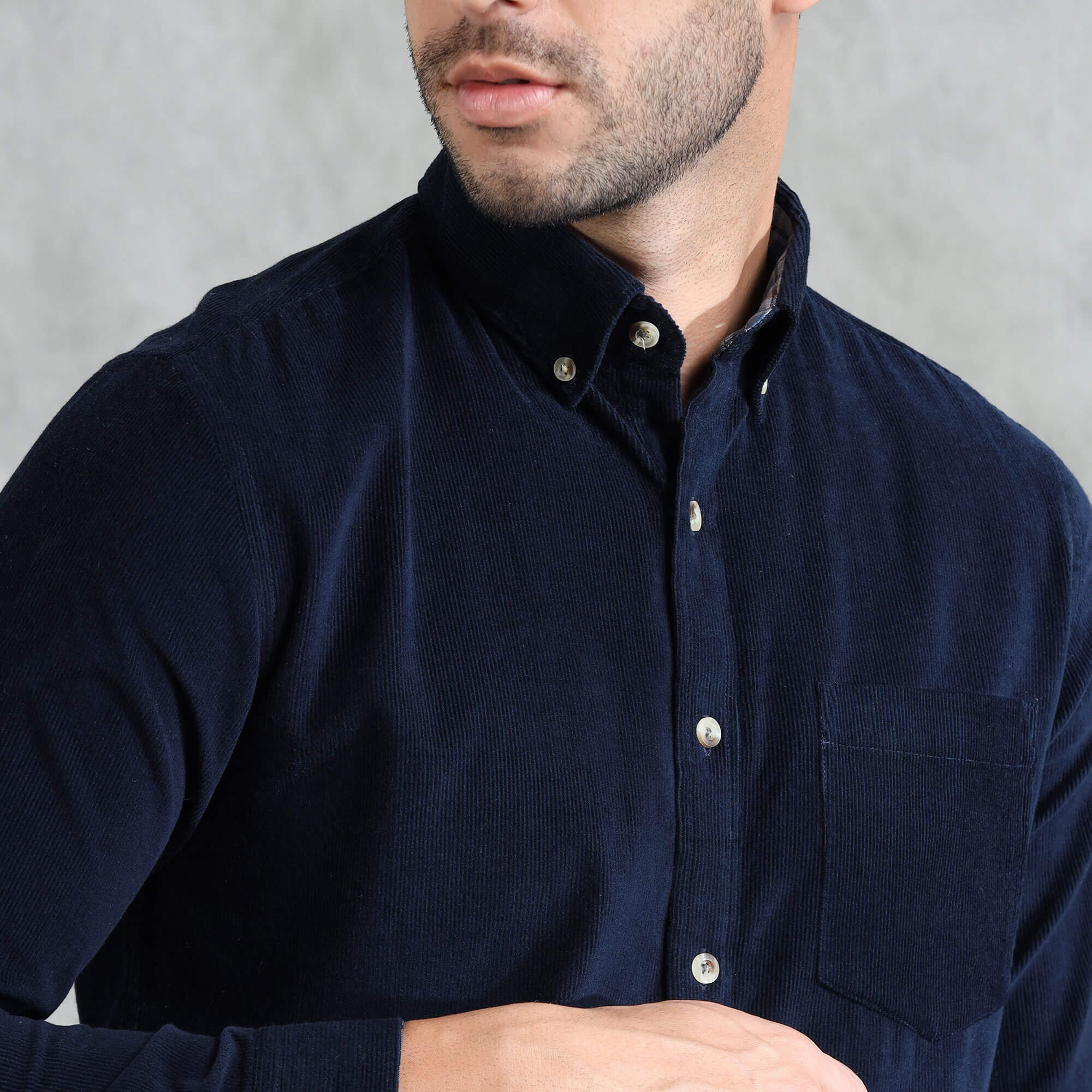 Cruise Corduroy Shirt In Navy Saphire