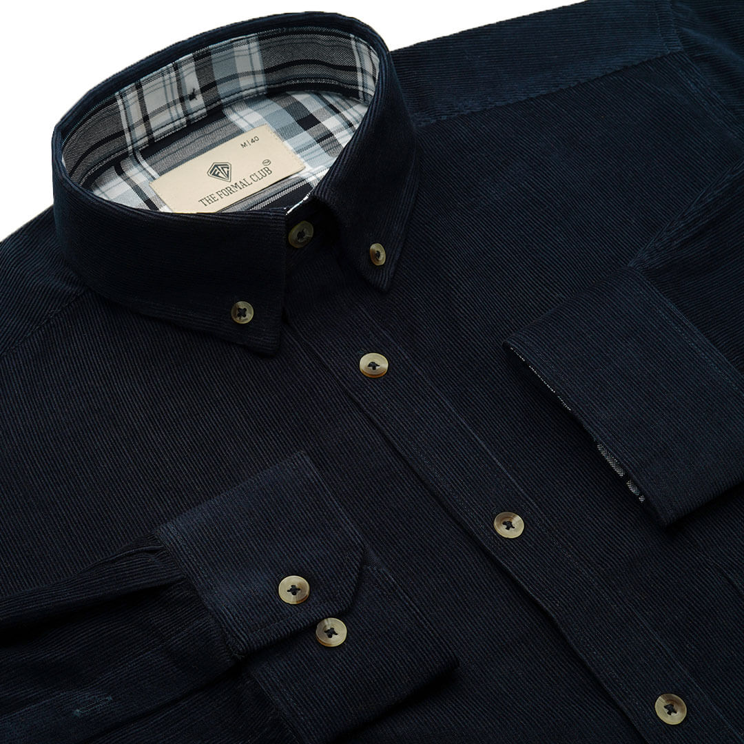 Cruise Corduroy Shirt In Navy Saphire