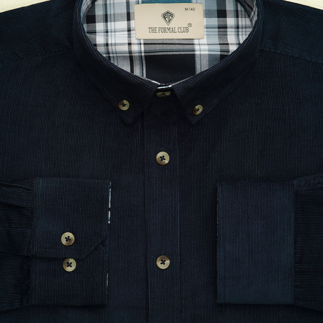 Cruise Corduroy Shirt In Navy Saphire