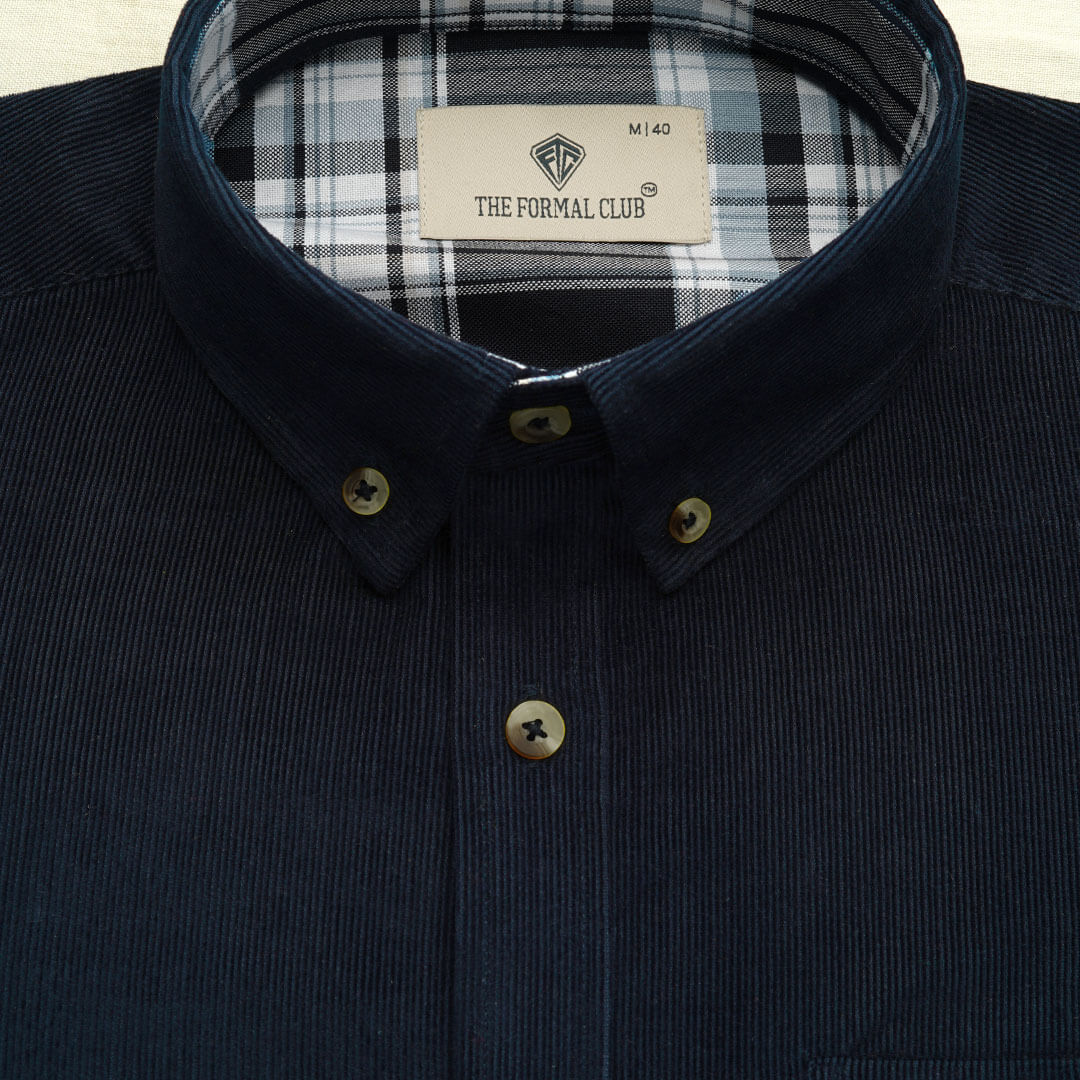 Cruise Corduroy Shirt In Navy Saphire