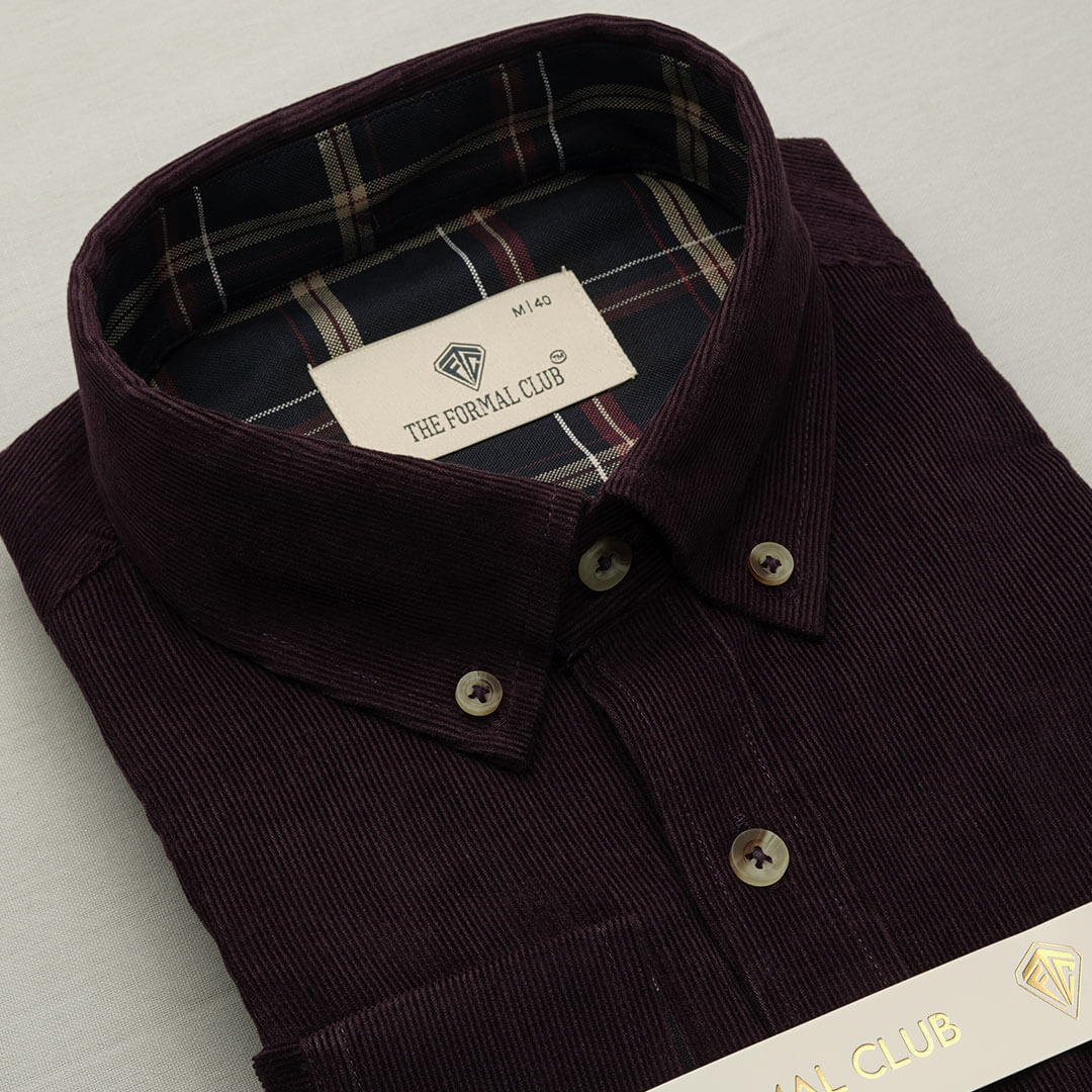 Cruise Corduroy Shirt In Purple Berry
