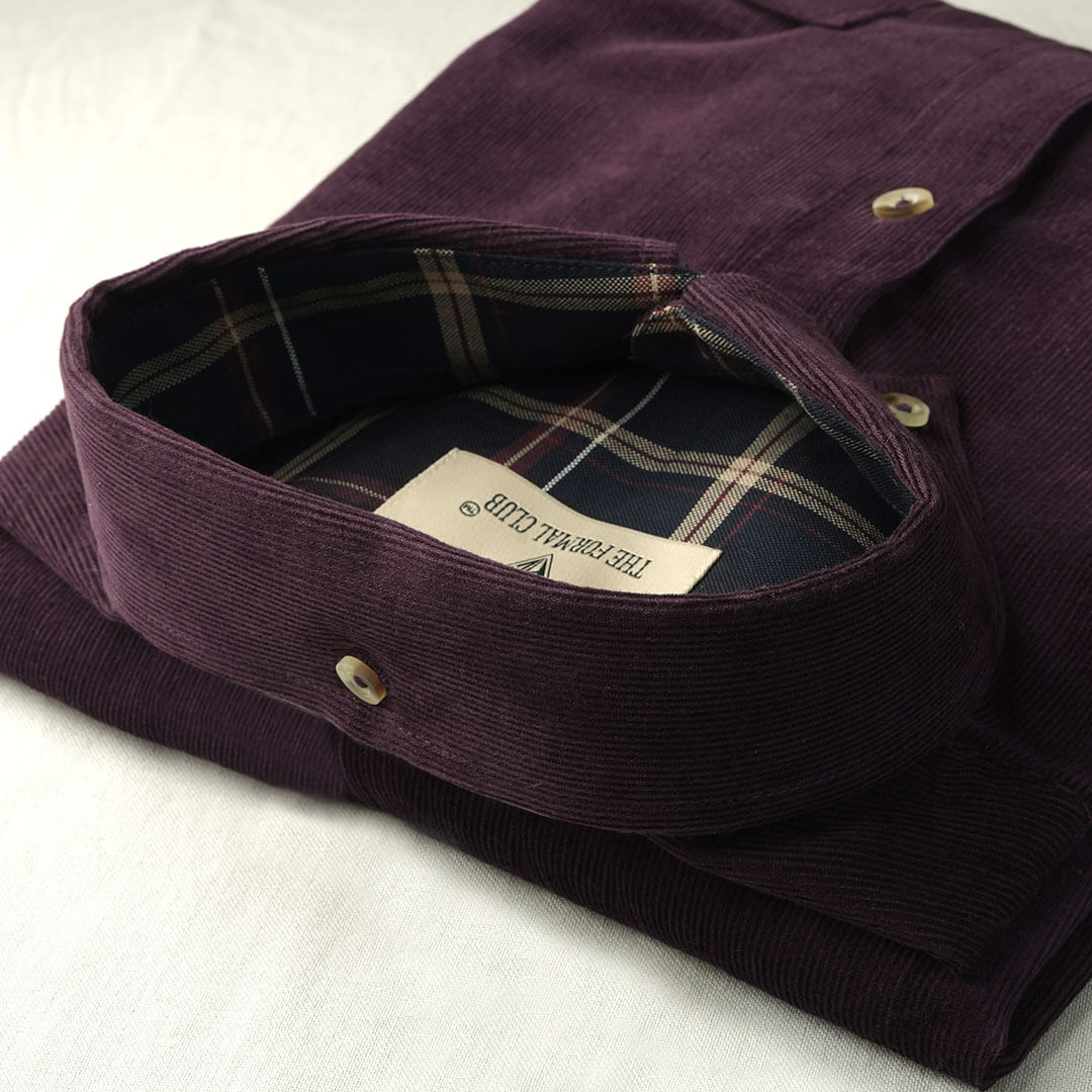 Cruise Corduroy Shirt In Purple Berry