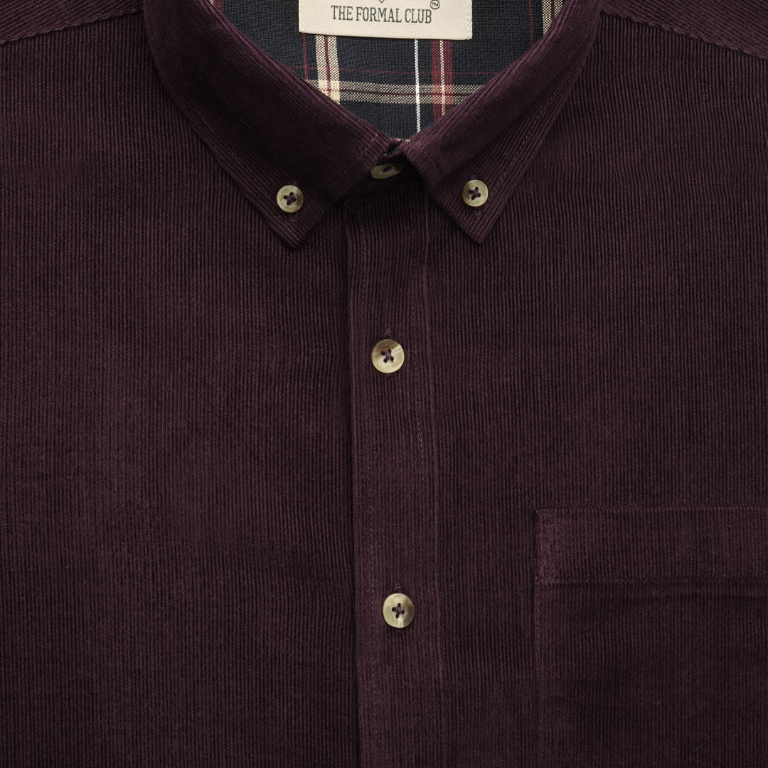 Cruise Corduroy Shirt In Purple Berry