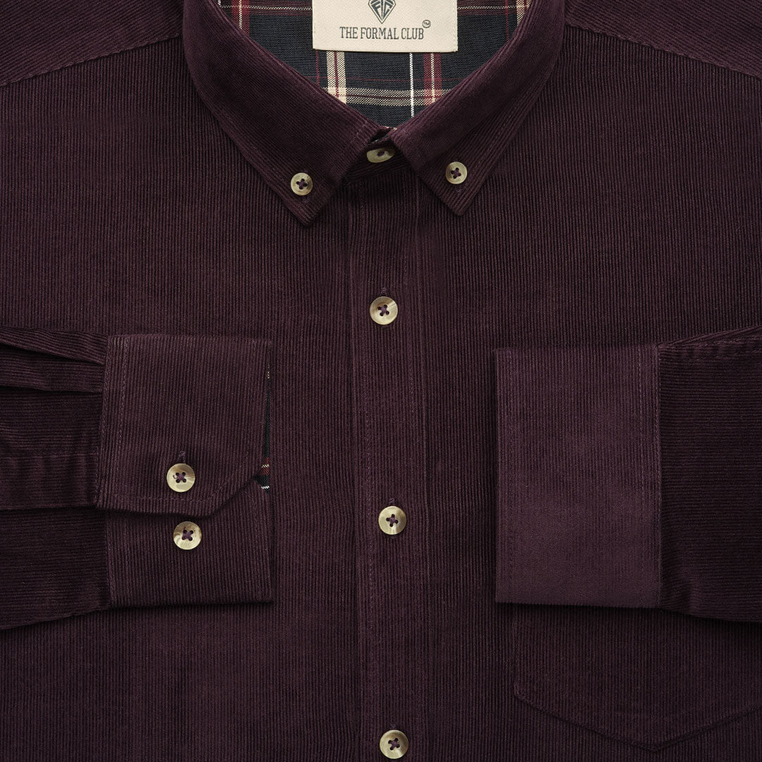 Cruise Corduroy Shirt In Purple Berry