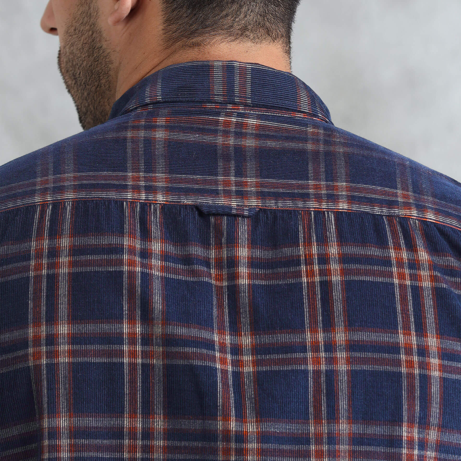 Cruise Checks Corduroy Shirt In Navy