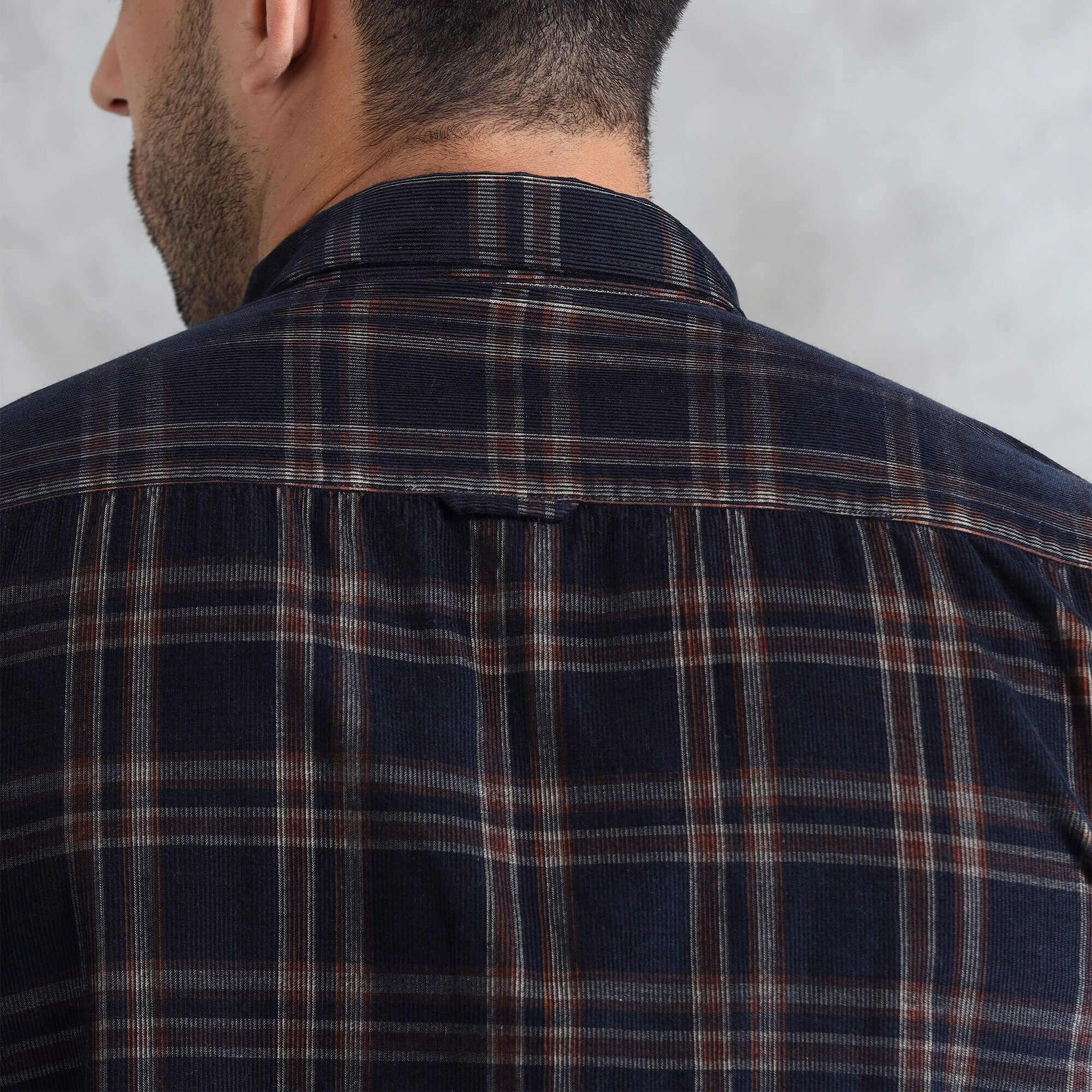 Cruise Checks Corduroy Shirt In Navy