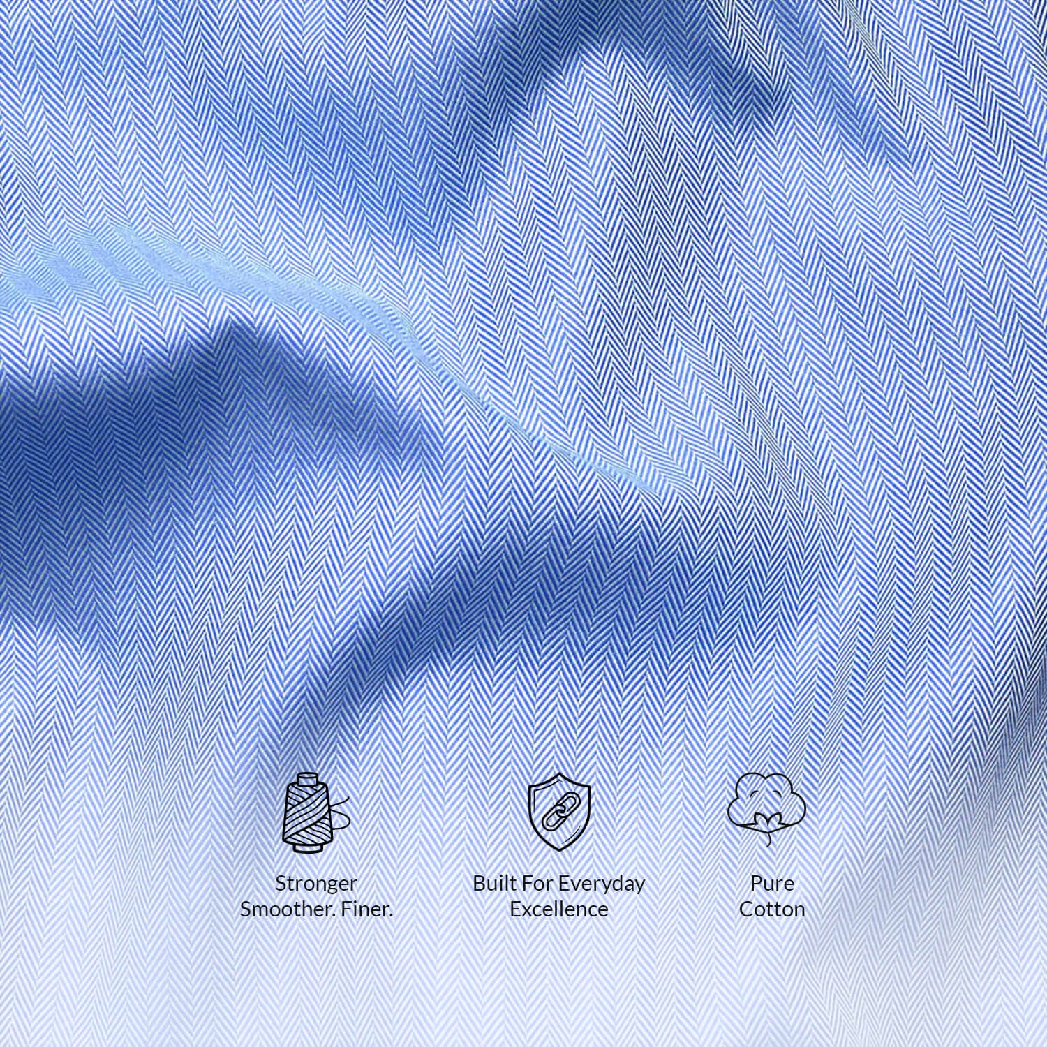 Imperial Herringbone 2 Ply Giza Shirt In Cornflower