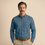 Breeze Linen Full Sleeves Shirt In Denim