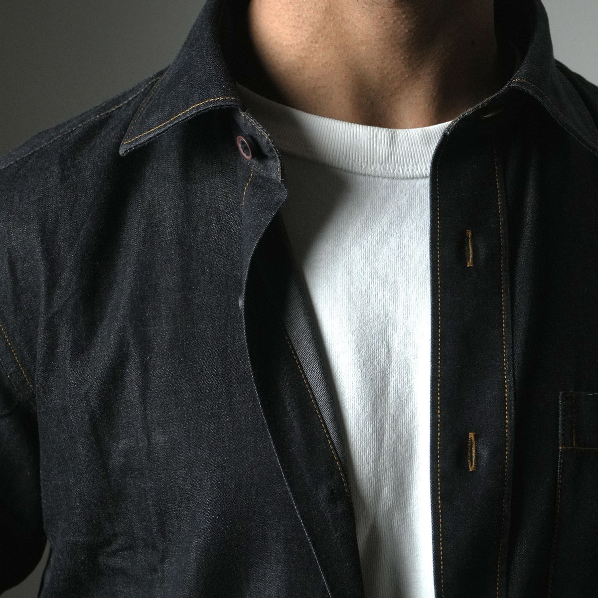 The Legend Denim Mens Shirt In Charcoal