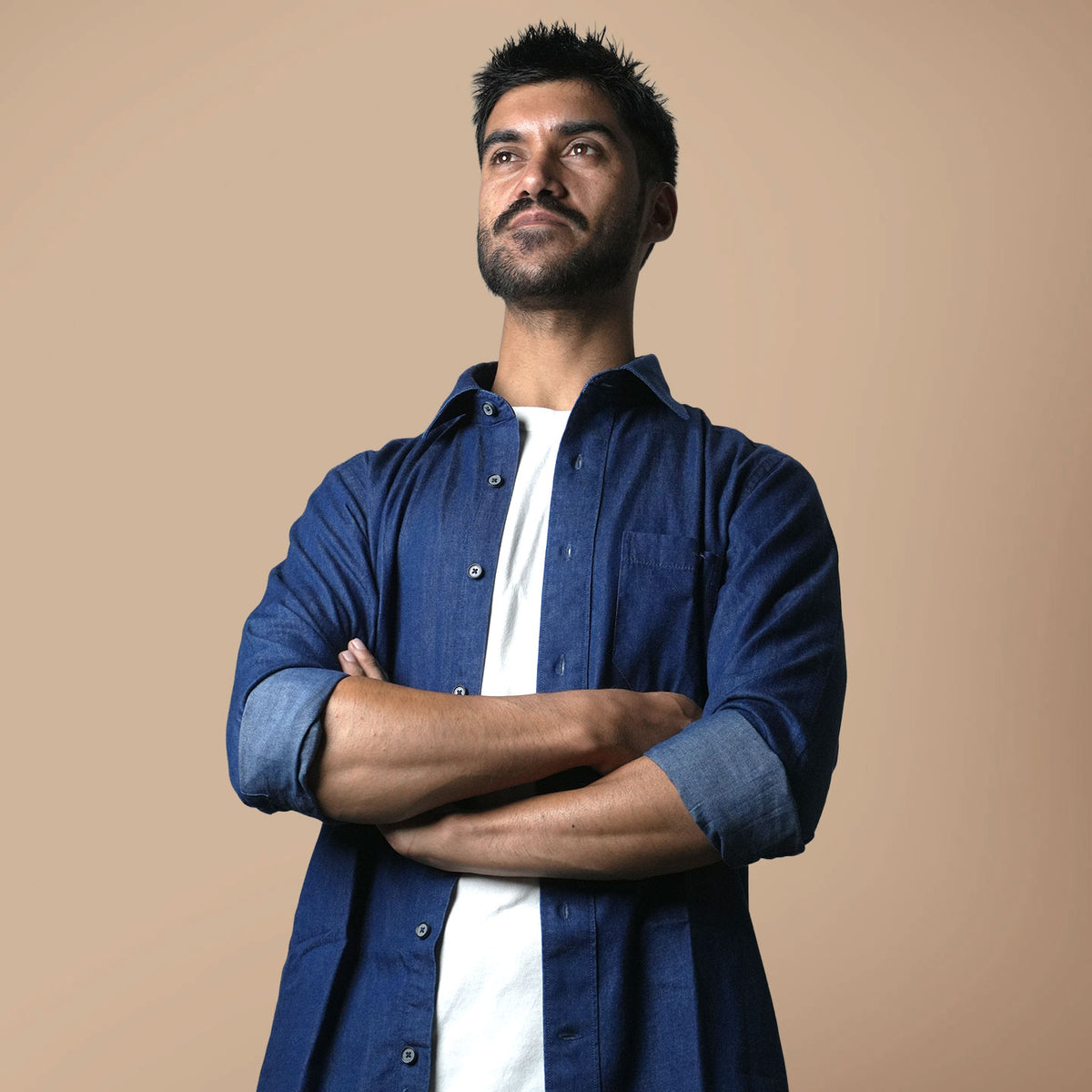 The Legend Denim Mens Shirt In Indigo