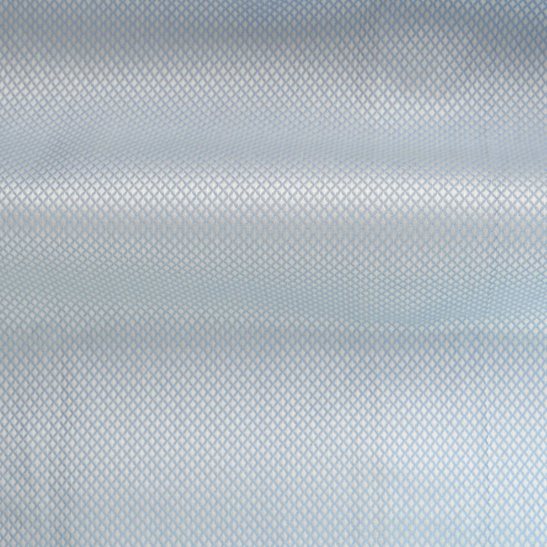 Diamond Dobby 2 Ply Cotton Shirt in Ice Blue