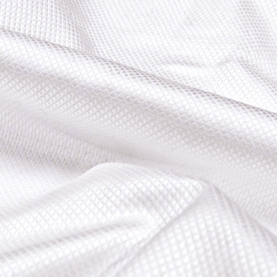 Diamond Dobby 2 Ply Cotton Shirt in Cloud White