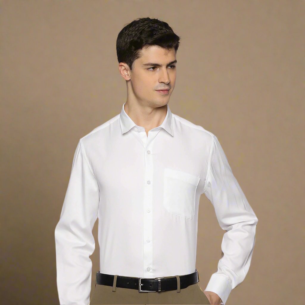 Donald Dobby Textured Shirt in White