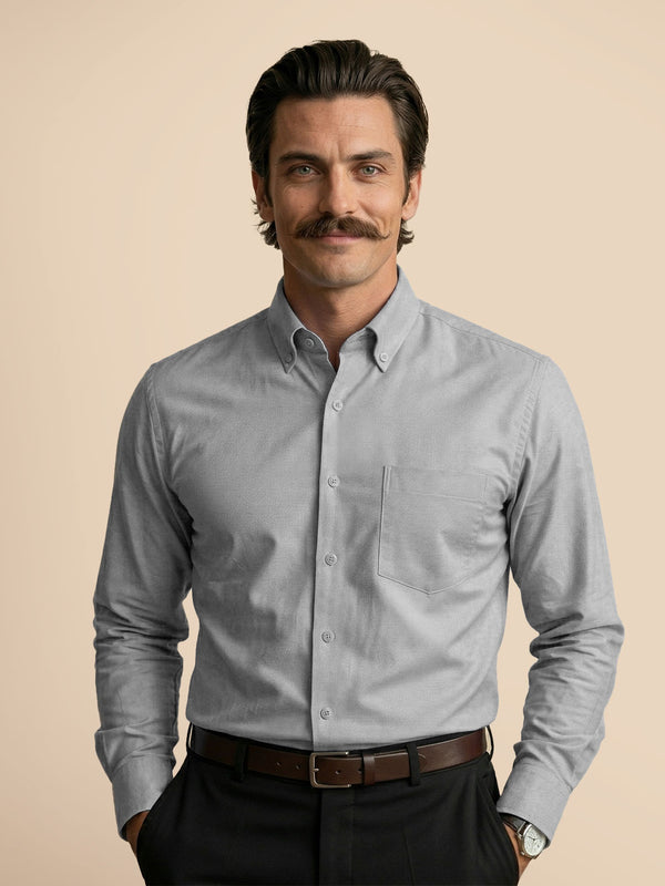 Royal Oxford Dobby Shirt in Dove Grey