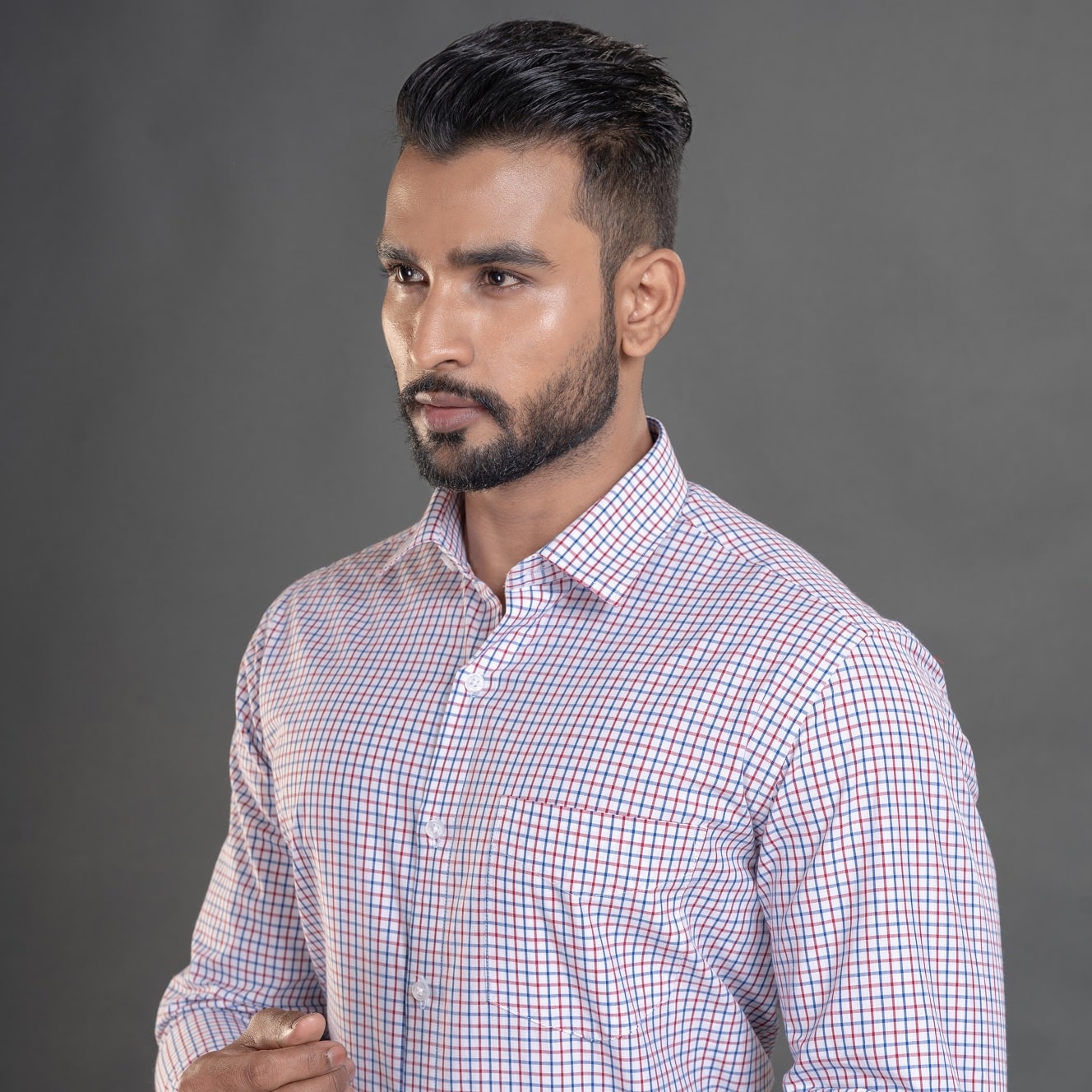 Zephyr Check Shirt In Red Blue