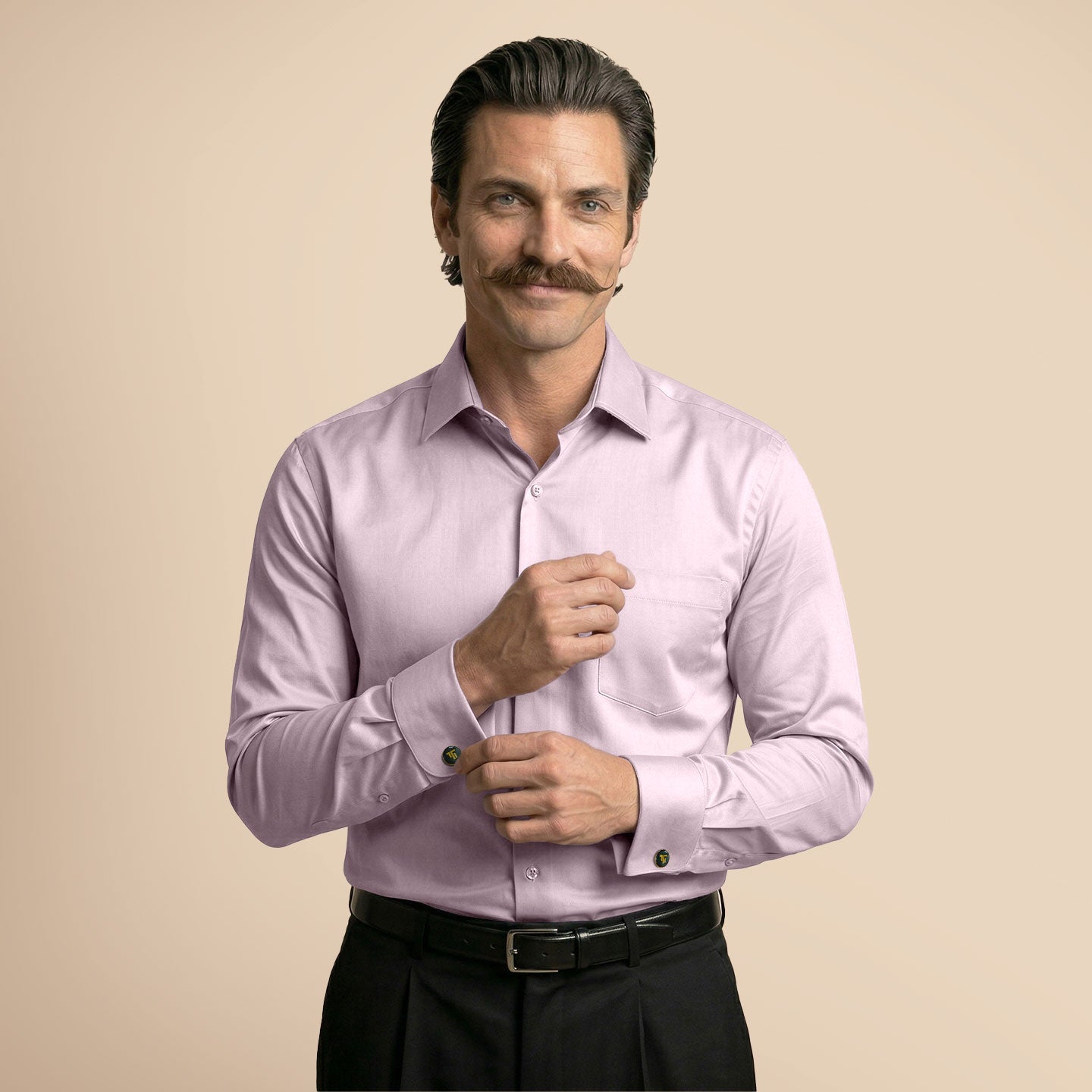 French Cuff Giza Cotton Shirt In Dusty Rose