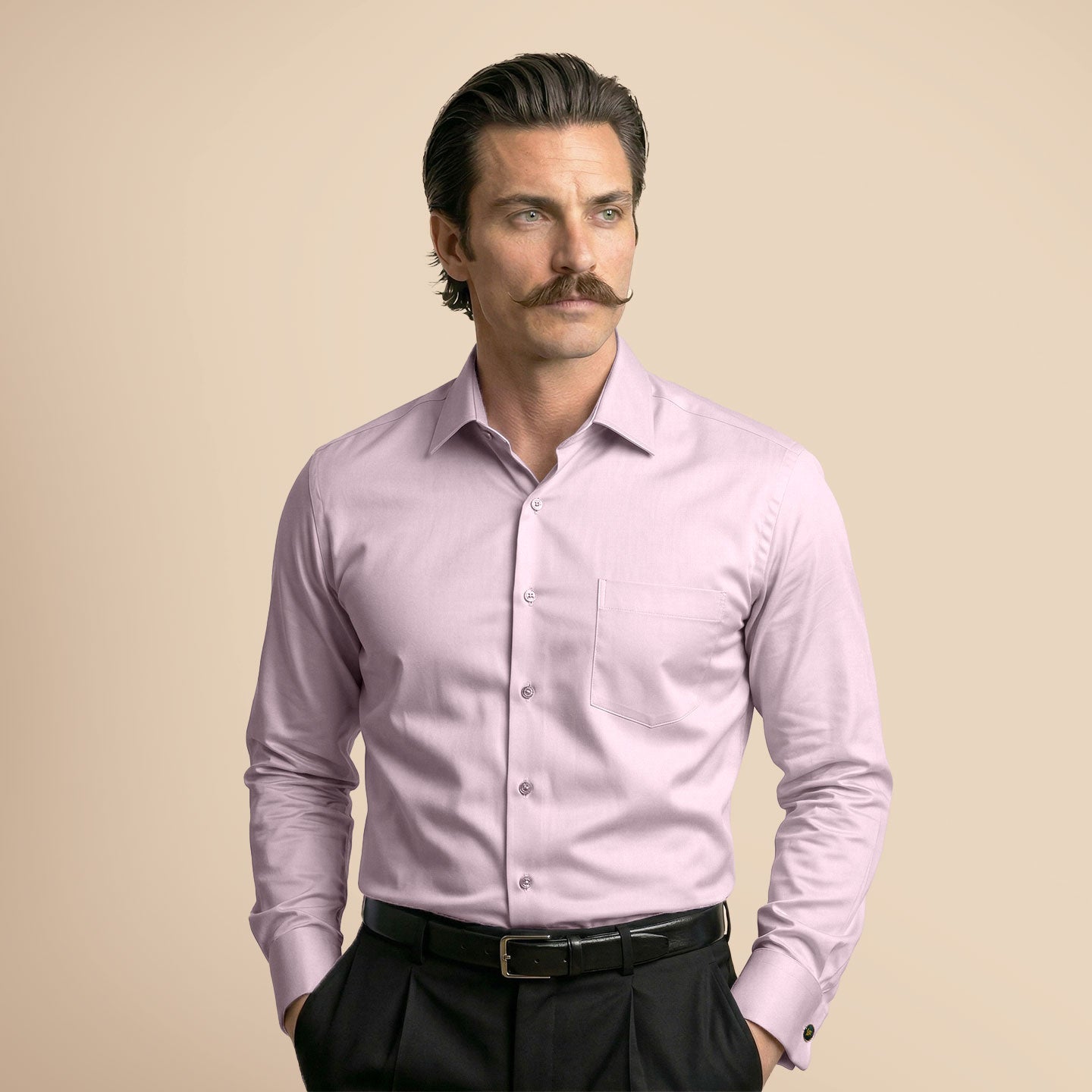 French Cuff Giza Cotton Shirt In Dusty Rose