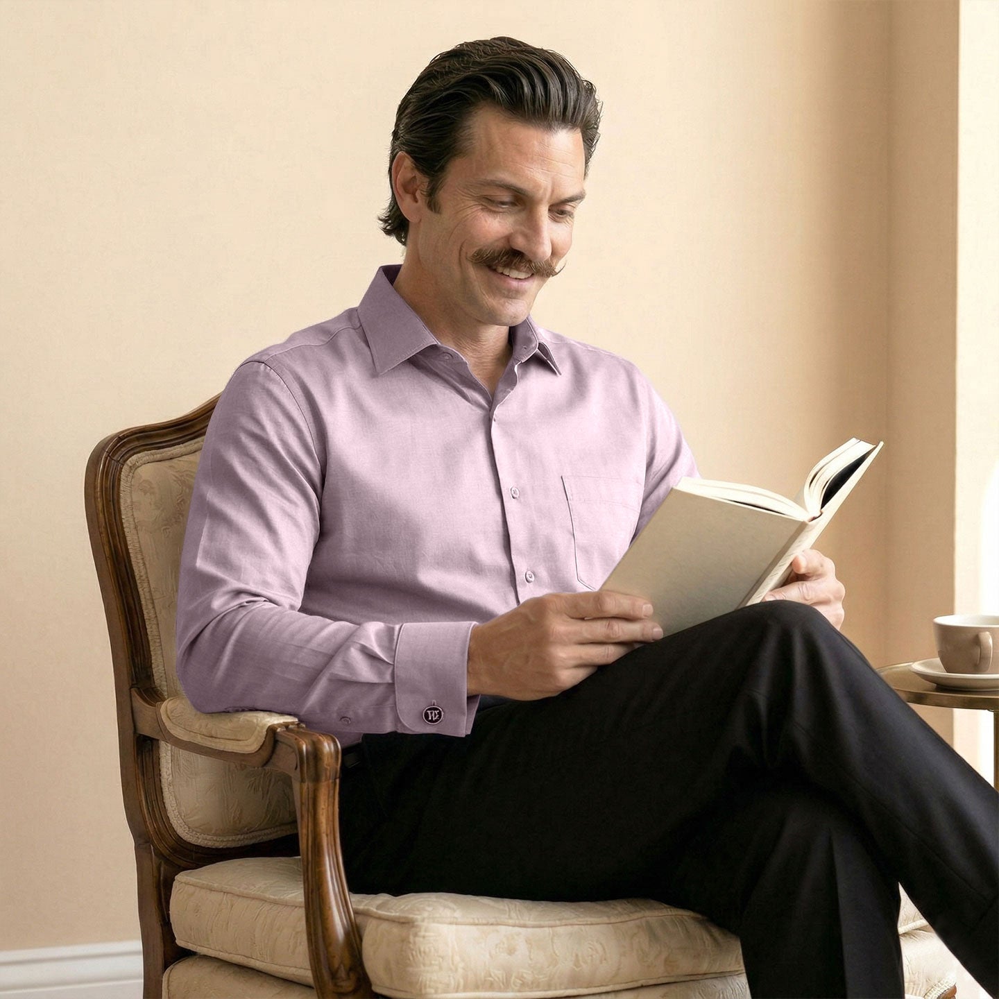 French Cuff Giza Cotton Shirt In Dusty Rose