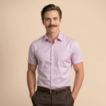 Ashley Half Sleeves Giza Cotton Shirt In Dusty Rose