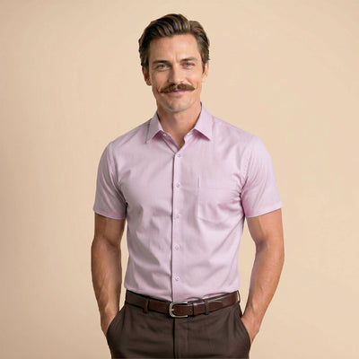 Ashley Half Sleeves Giza Cotton Shirt In Dusty Rose