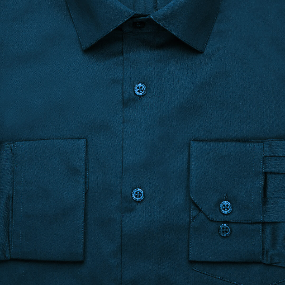 Cambridge Giza Cotton Shirt In Slate Blue