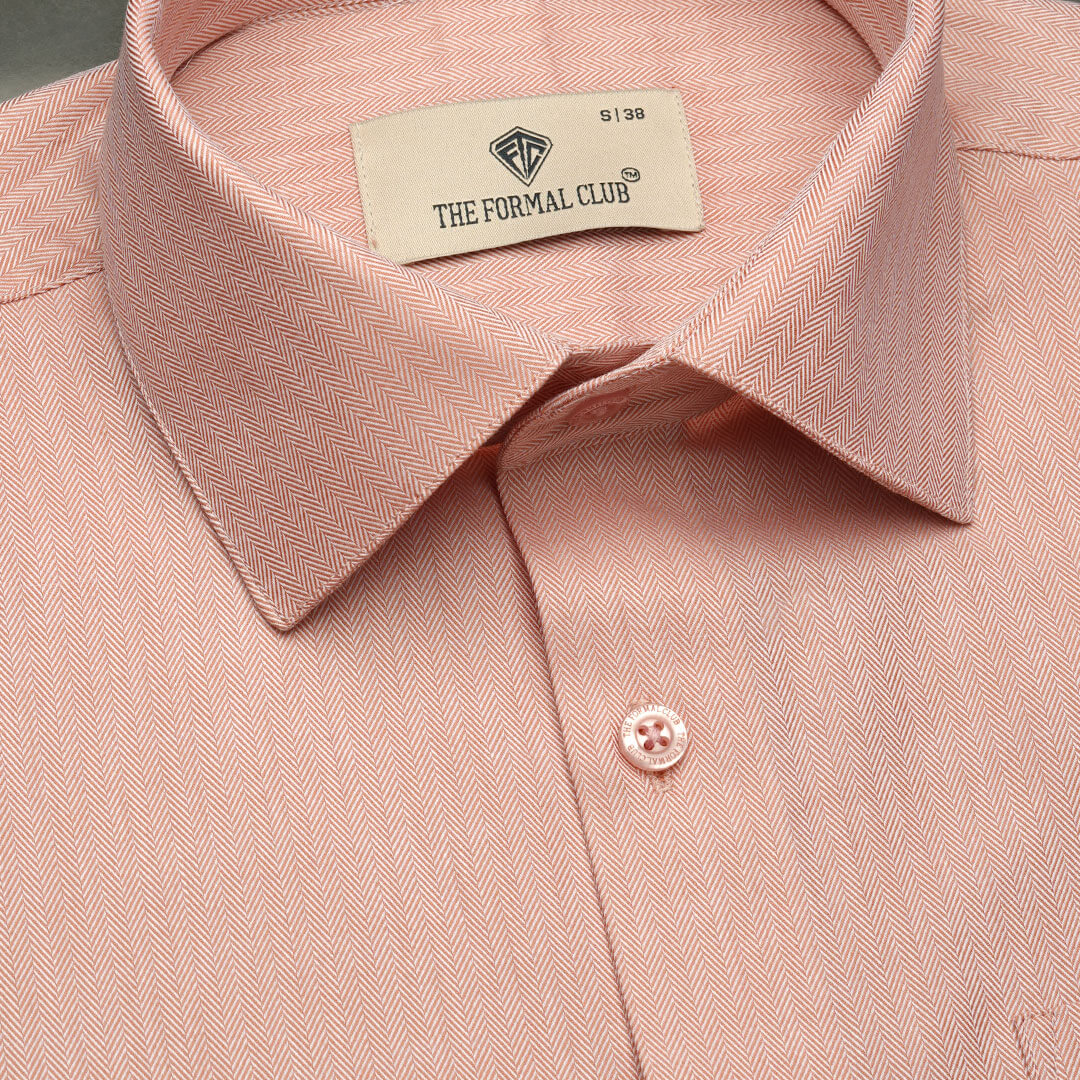 Imperial Herringbone 2 Ply Giza Shirt In Flamingo