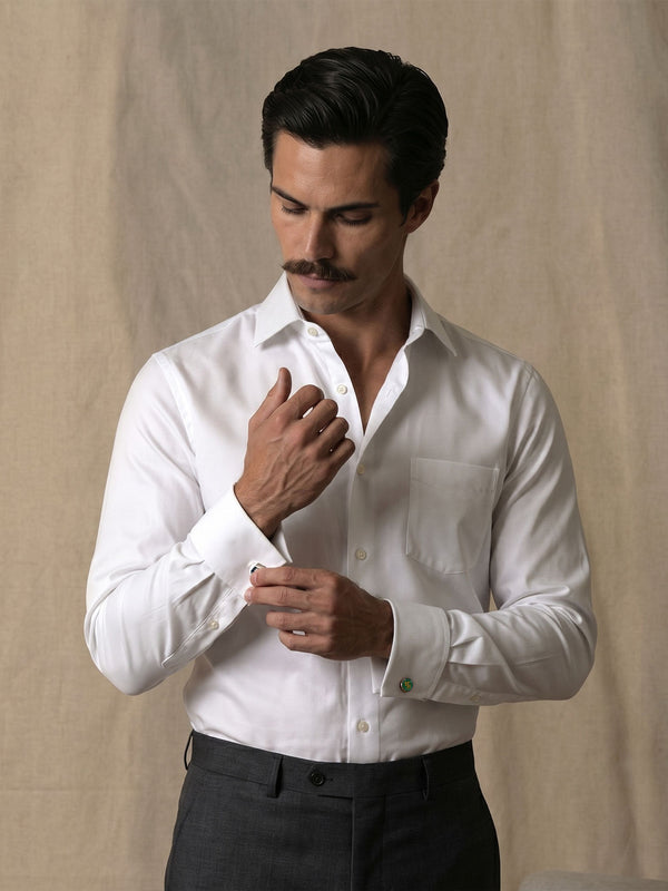 Whisper Easy To Iron French Cuff Shirt In Cloud White